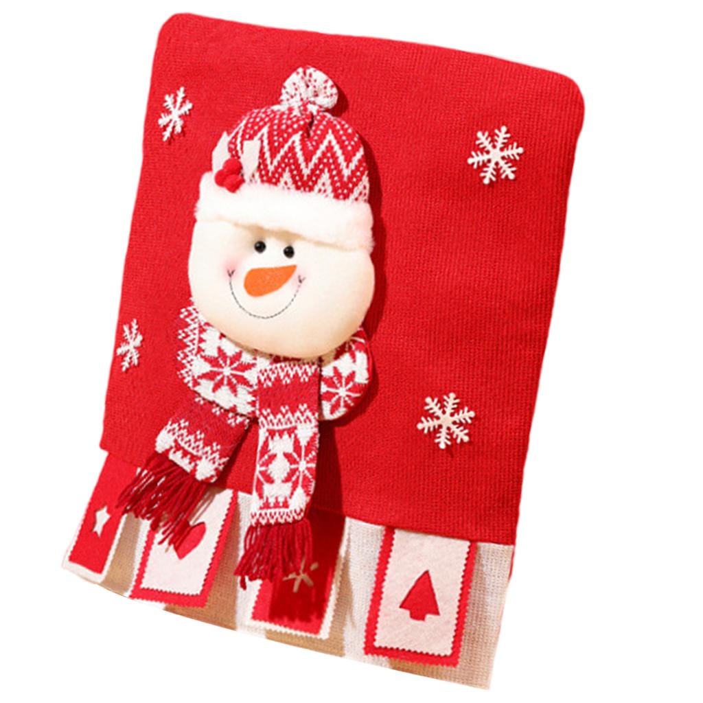 Chair Covers Dining Room Chair Back Cover Slipcover Santa Snowman Elk Pattern for Christmas Holiday Festival Decoration
