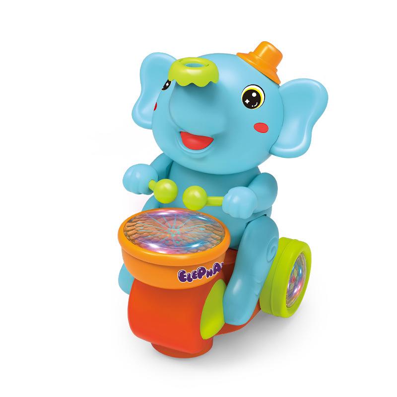 Musical Elephant Toy Motorcycle with Lights & Hovering Ball