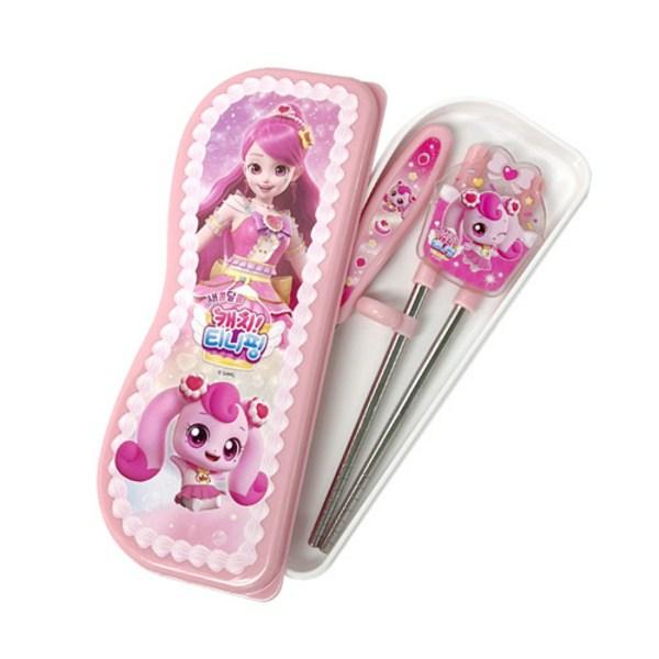 Leburn Sweet and Sour Catch Tiniping Spoon Two-Handed Corrective Chopsticks Case Set, Ha Cheuping, Spoon+Two-Handed Corrective Chopsticks+Case, 1 Set