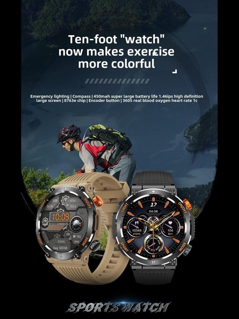 HT17 Smartwatch: Outdoor Sports, Heart Rate & Blood Oxygen Monitor, Bluetooth Call, Weather-Resistant.