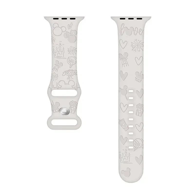 Engraved Band Strap for Apple Watch Band 44mm 40mm 45mm 41mm 38mm 42mm Silicone Solo Loop Bracelet iWatch 9 8 Ultra 7 6 5 3 2 se
