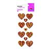 11 3D Stickers - Red and Gold Hearts