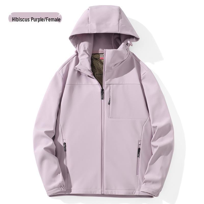 Unisex Windproof Softshell Jacket: Warm Hooded Outdoor Cardigan for Men & Women In Autumn/Winter