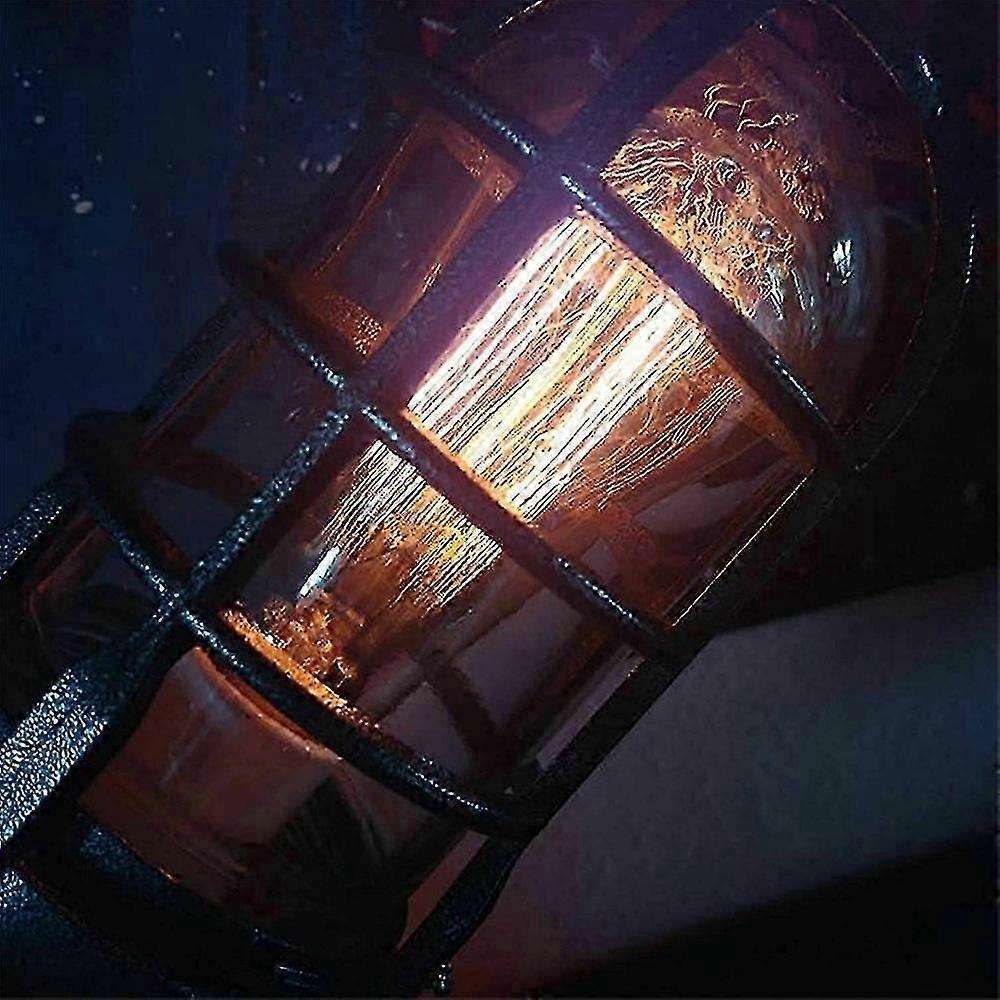 Industrial Steampunk Rocket Ship Table Lamp - Vintage Retro Desk Light for Office/Game Room Decor
