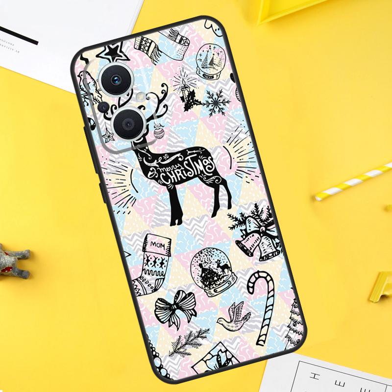 Рождественские Санты Безшовные Олени Для OPPO Reno 2Z 4Z 5Z 8T 4 5 6 7 8 Lite 10 Pro OPPO Find X5 X6 Pro X2 Lite X3 Neo Чехол