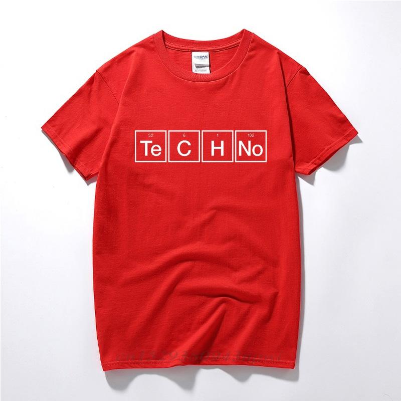Techno Slogan Print Tshirt Periodic Table Graphic Design Music Tee House Top Summer Fashion Streetwear Camiseta Masculina