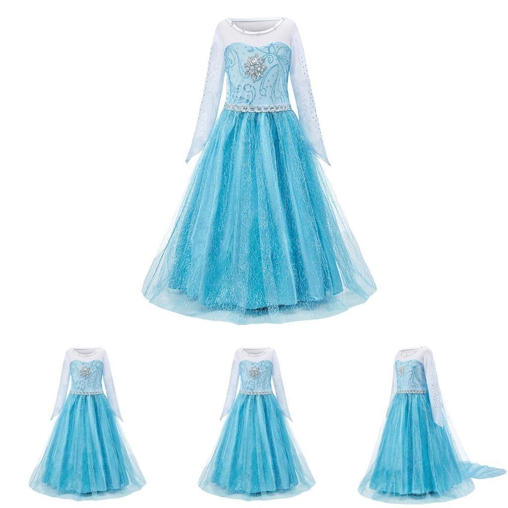 Платье принцессы Эльзы для девочек, костюм на Хэллоуин, детское сказочное платье