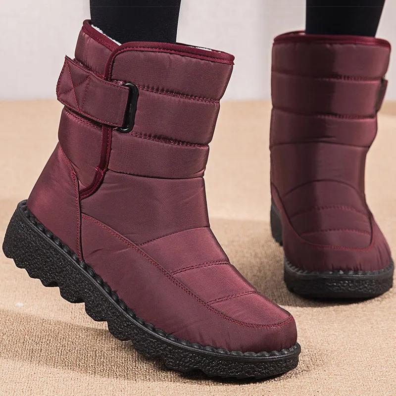 Женские ботинки Легкие зимние ботинки для зимы Женские элегантные зимние ботинки на каблуке Меховая платформа Женская зимняя обувь