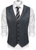 Men Lambskin Leather Waistcoat Western Handmade Vest Coat Classic Gray Button Jacket