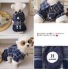 Штаны для четвероногих собак Осень/Зима Клетчатое пальто для четвероногих питомцев с пуговицами Двухслойные вельветовые штаны Пальто из хлопка для маленьких собак