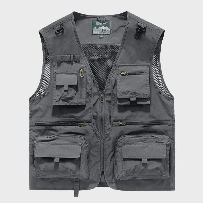 Мужской повседневный жилет с несколькими карманами для рыбалки и фотосъемки на весну и осень