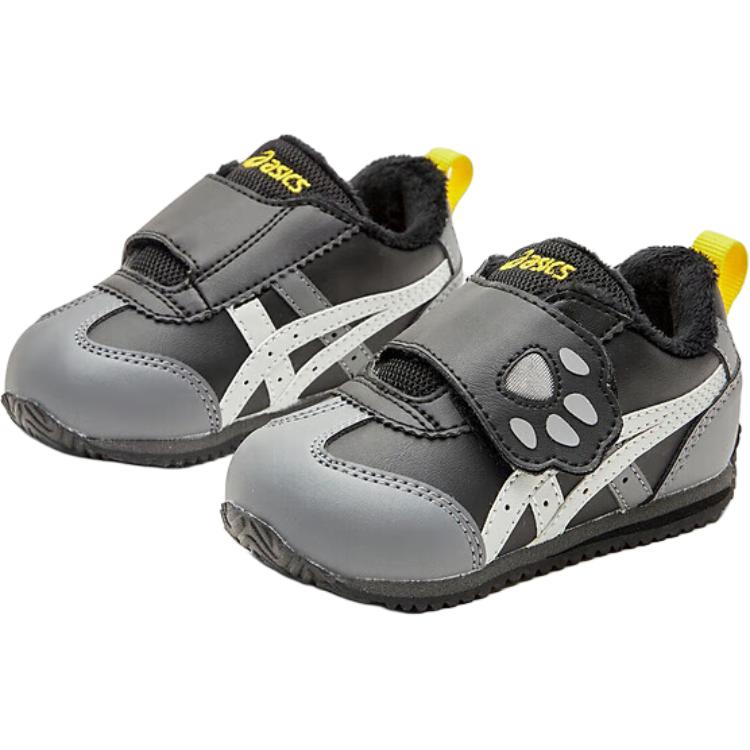 Asics Cotla Детские теплые плюшевые ботинки для ходьбы для малышей, детская обувь, черно-серые 1144A398-001
