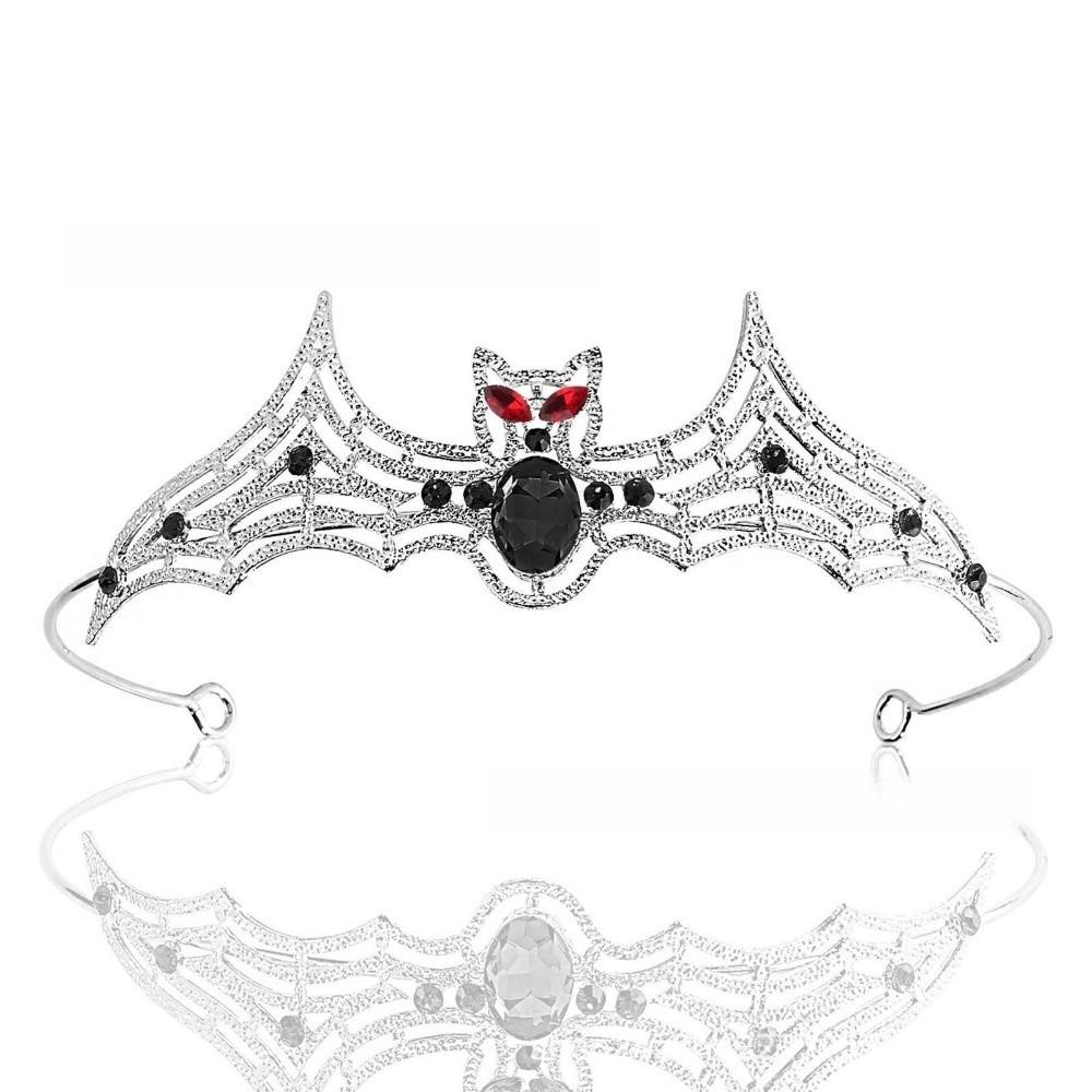 Metal Halloween Bat Hairband Sparkling Halloween Tiara Retro Rhinestone Crowns Party