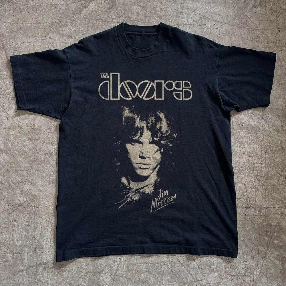 Rare Jim Morrison T-shirt, The Doors T-shirt, Unisex Black T-shirt, Size S-5XL Unisex T-Shirt