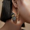 Embroidered Butterfly Temperament Hoop Earrings Personalized High-end Earrings