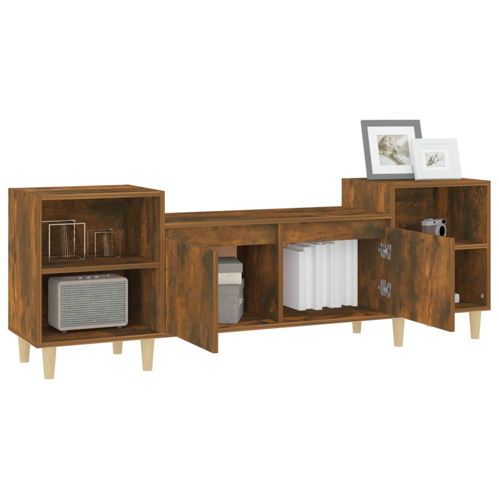 TV Cabinet Smoked Oak 160 x 35 x 55 cm Particleboard