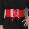 Corset Waist Belt for Women Lace Up Tied Waspie Elastic Wide Belt for Dresses Halloween Pirate Costume Accessory