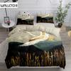Japanese Crane Duvet Cover Set King Queen Double Full Twin Single Size Bed Linen Set