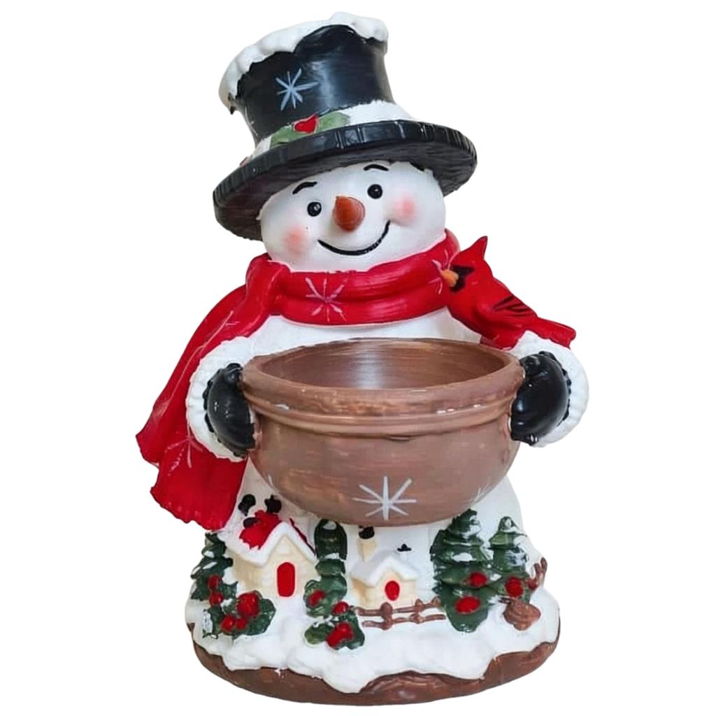 Christmas Candies Bowl For Table Resin Tabletop Santas Figurine With Sweets Bowl Holiday Snack Serving Dish Desktop Ornament