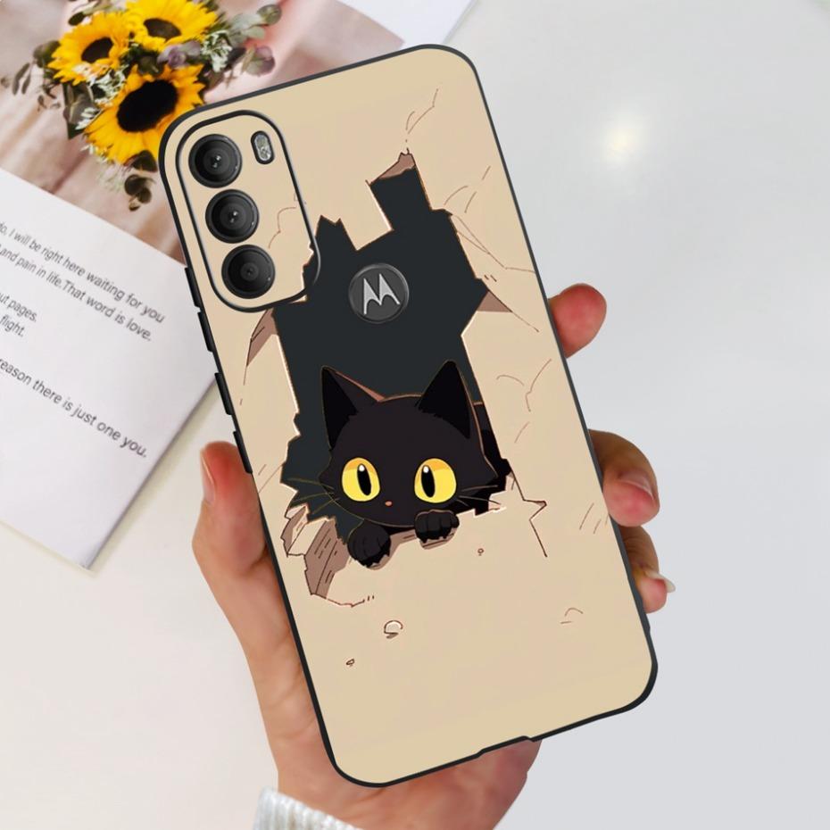 Lovely Printing Case For Motorola Moto G71 5G Soft TPU Black Silicone Back Cover For MOTO G71 G 71 5G XT2169-1 Phone Cases