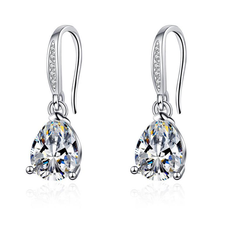 Fine Jewelry 925 Sterling Silver Earrings Inlaid with Zircon Crystal Flower Earrings Charm Jewelry for Women Gift Engagement