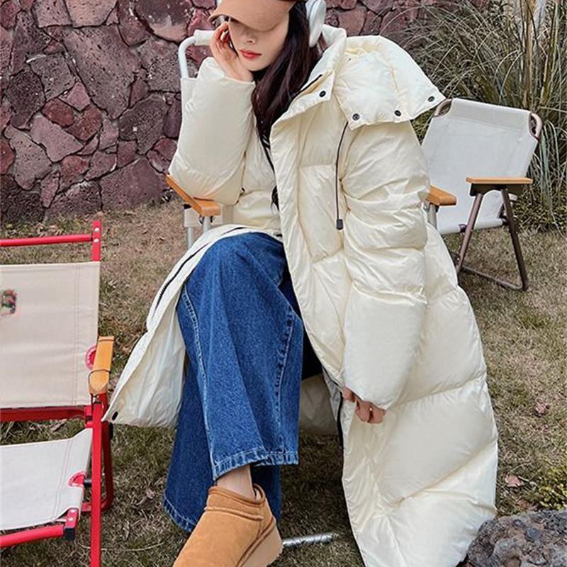 2025 Warm Winter Pink Hooded Long Parka Chaqueta Thick Windproof Overcoat Casual Snow Wear Cotton Padded Women New