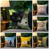Cute cat illustration decoration  Pillow Case Natural Linen Pillow Case DoubleSided Decor Sofa Pillowcase Home Decor