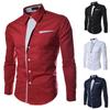 Men's Fashion Casual Long Sleeve Slim Fit Solid Color Suit Shirt Top Blouse