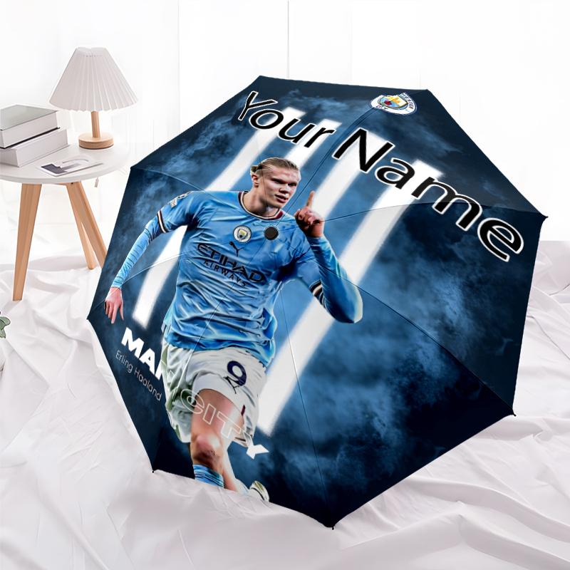 Personalized Name Haaland Print Umbrella, UV Shielding. It Has Eight Sturdy Ribs for Outdoor Use And Perfect As a Holiday Gift