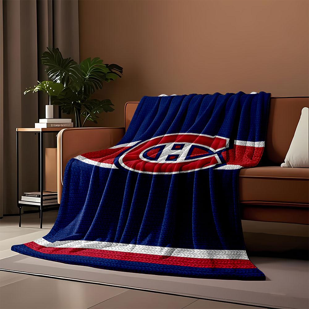 Red and Blue Hockey Logo Blanket print blanket soft and cozy perfect for the living room bed sofa or a nap,gift