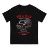 2025 Summer Fashion THE A-TEAM JEEP Car Printed Cotton Short Sleeve Round Neck T-shirt for Men's Street Casual Hip Hop Style Top