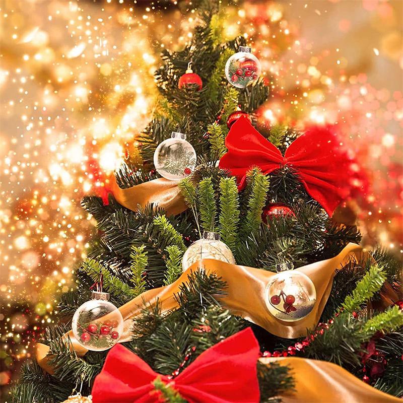 6/8/10 см пластиковый прозрачный рождественский шар домашнее рождественское вечернее украшение сделай сам прозрачный заполняемый подвесной кулон на елку украшение