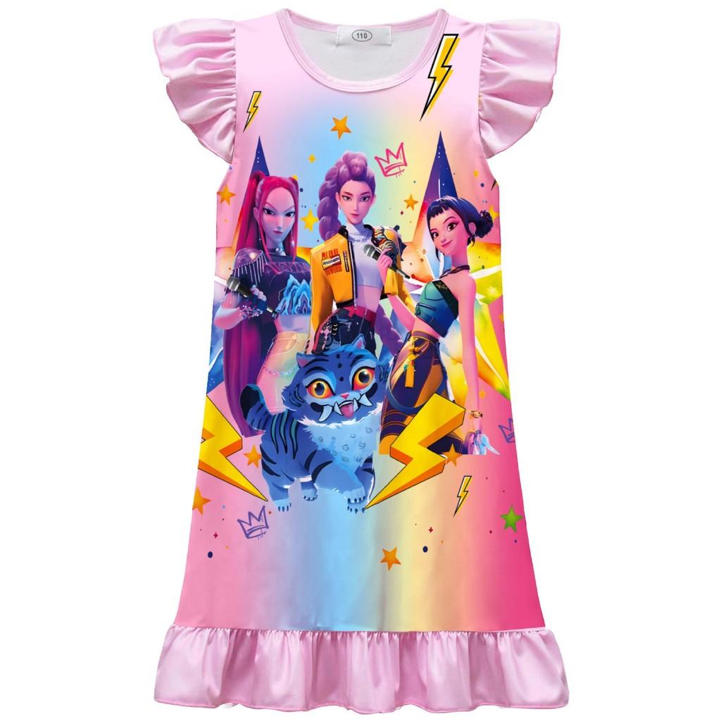 Kids Girls POP Rumi Zoey Mira Printed Ruffle Sleeves Casual Dress