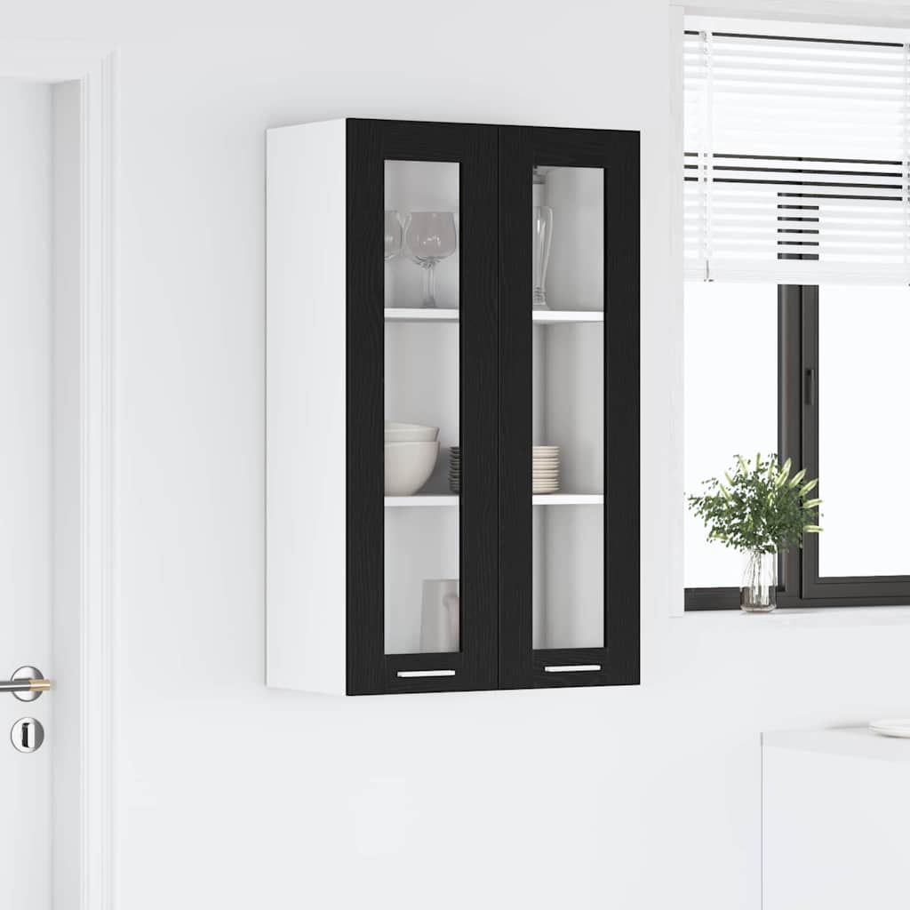 Hanging Cabinet with Door Riga Black Oak Effect 60 x 31 x 100 cm
