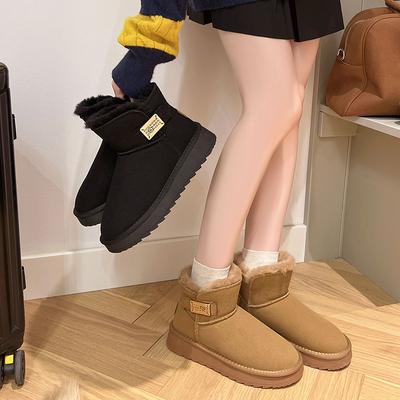 Обработка на заказ новых зимних женских нескользящих бархатных утолщенных и приподнятых на толстой подошве универсальных уличных хлопковых ботинок для женщин