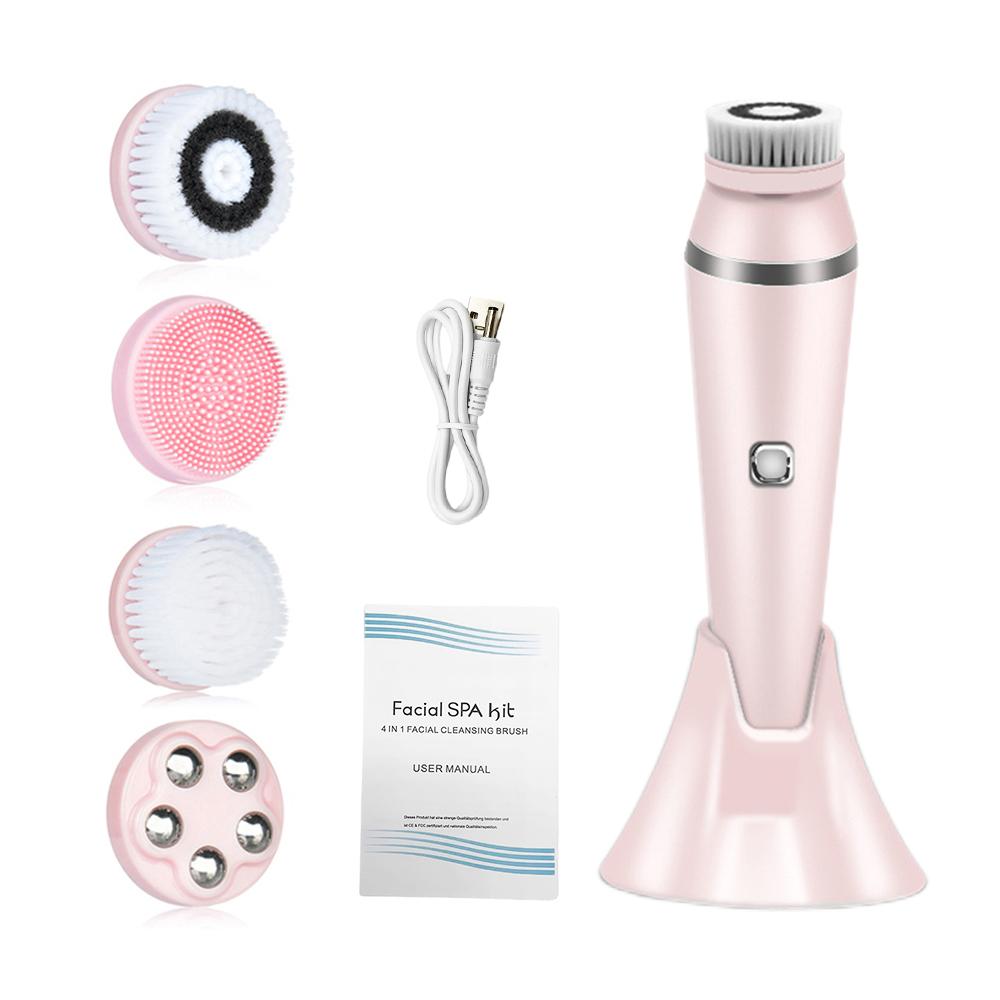 4 в 1 электрическое очищающее средство для лица, массажное мытье, автоматически вращающаяся машина для очищения лица, водостойкое средство для удаления пор и черных точек, отшелушивающее средство