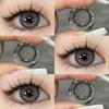 Eyeshare 1pair Gray Color Contact Lenses for Eyes Natural Soft Lens 14.5mm Big Eyes Contacts Annual Use