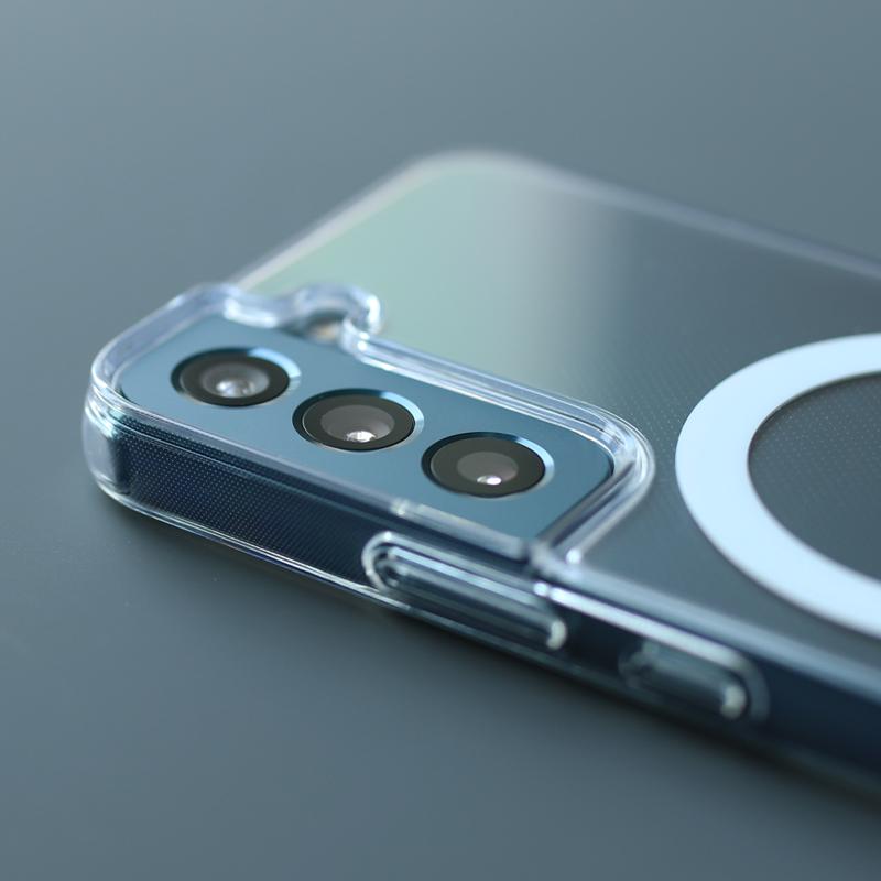 Роскошный Магнитный Прозрачный Жесткий Чехол Для Magsafe Для Samsung Galaxy S23 S22 Plus Ultra Беспроводная Зарядка Ударопрочный Чехол