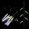Steel  Fishing Tackle Soft Silicone head  Soft bait  Tied up Glow fish lure String hook long tail