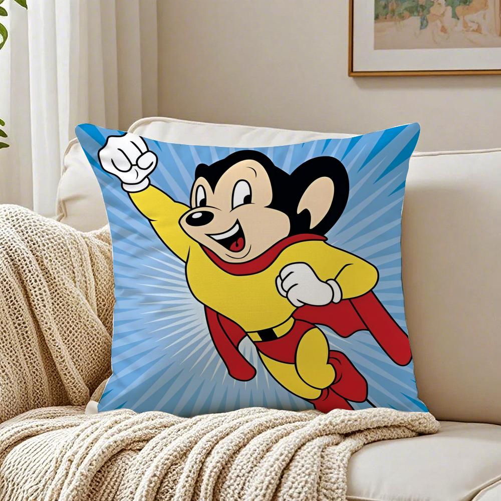 Cartoon TThe Mighty Mouse Playhouse Cushion Cover Pillowcase Antidustmite living Room Sofa Decor Cushion Room