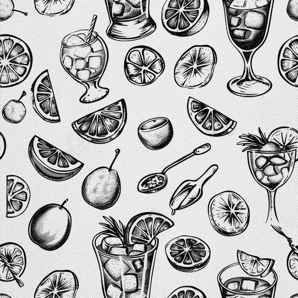 Outdoor Dekostoffe Oxford - Motiv Cocktail | Dx8721