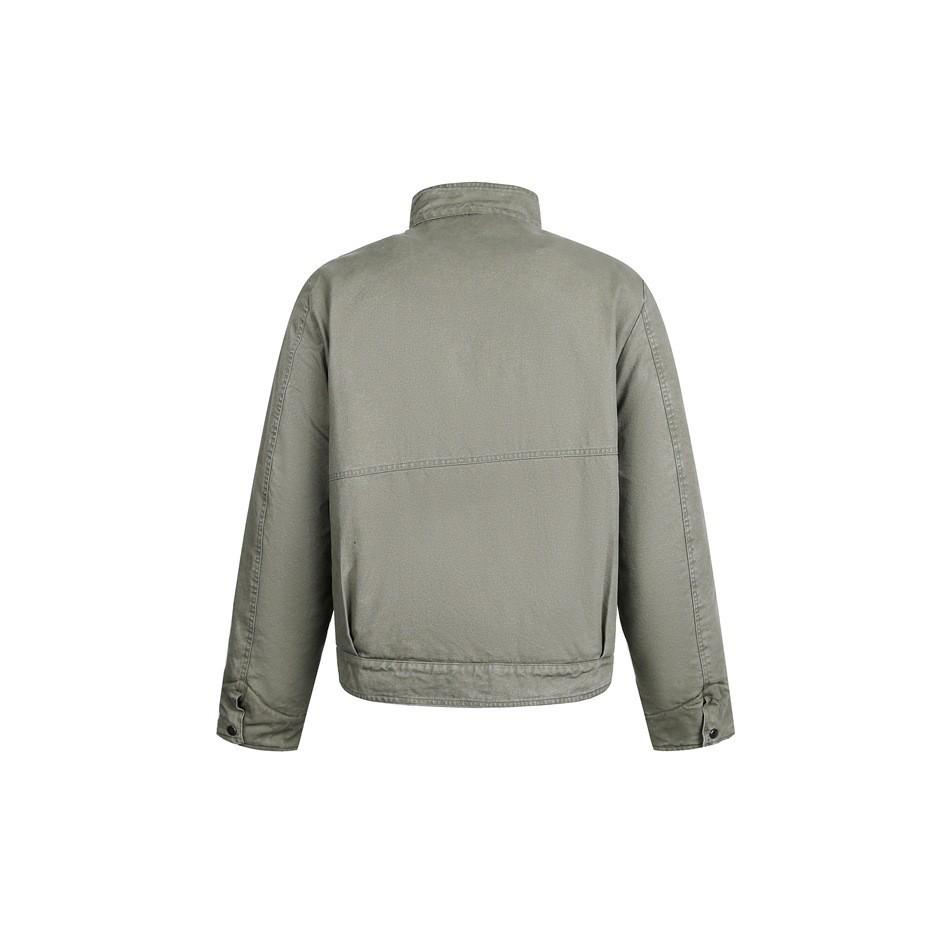 Trendy Unisex Retro Washed Metal Bit Workwear Jacket - Winter Stand Collar Cotton Coat