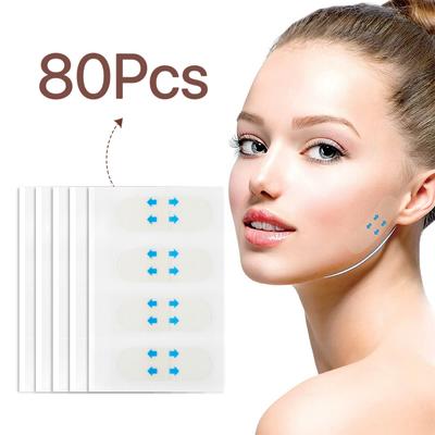 80 шт. невидимых наклеек для подтяжки лица V-образный пластырь для удаления морщин против старения двойной подбородок водостойкая лента для снятия макияжа