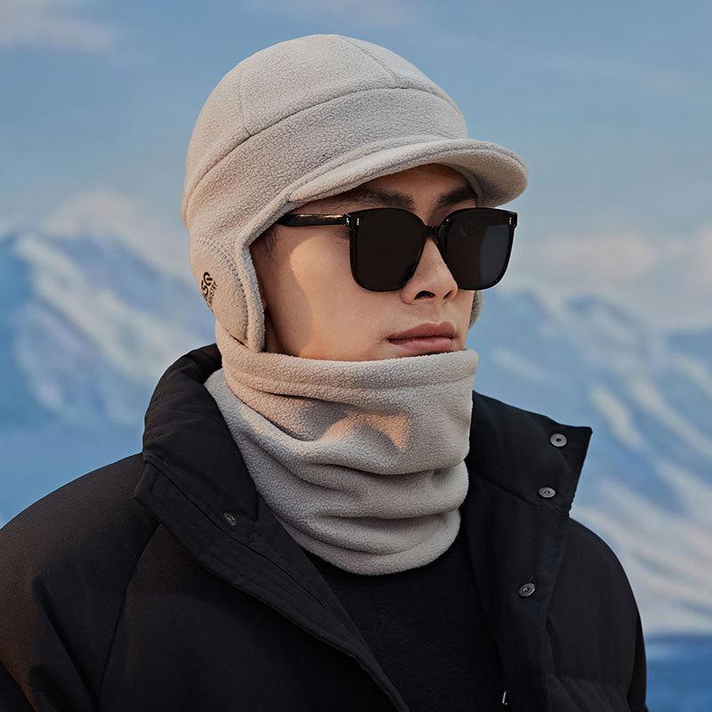 Warm Scarf Men's Winter Fleece Anti-wind and Cold Ear Protector Riding Warm Thickened Fleece Neck Protector German Fleece Cap