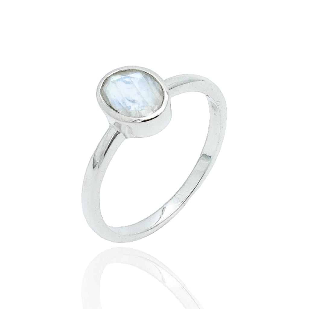 Minimalist Citrine Ring: 925 Sterling Silver, Yellow Gemstone
