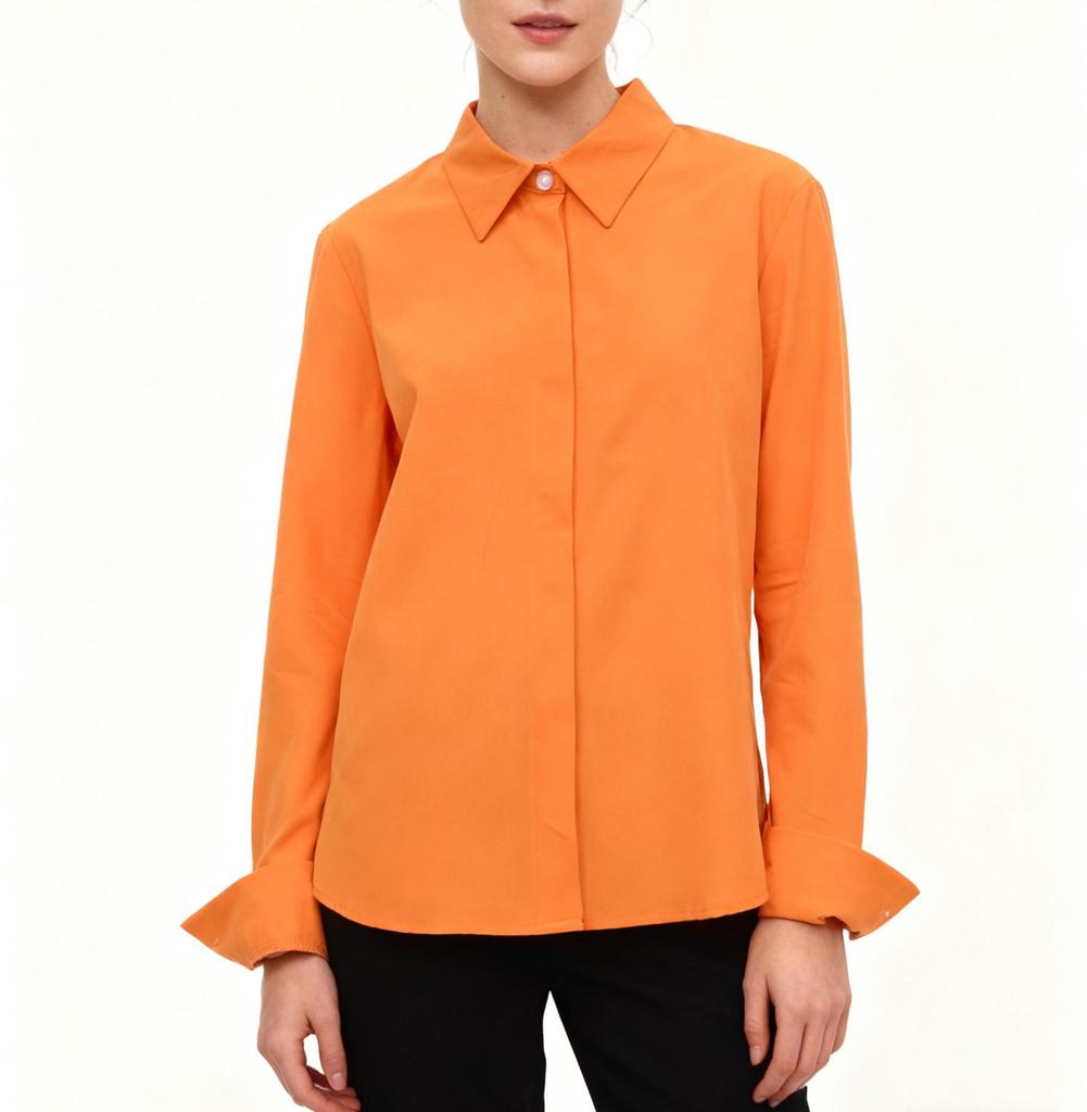 Европейско-американская приталенная рубашка с длинным рукавом: Элегантный и современный