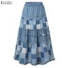 Женские повседневные длинные юбки свободного кроя с эластичной талией и принтом