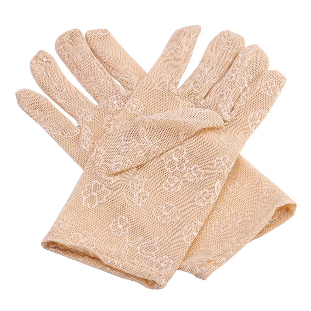 Женские перчатки для защиты рук на открытом воздухе, жаккардовые велосипедные солнцезащитные кремы, короткие кружевные варежки