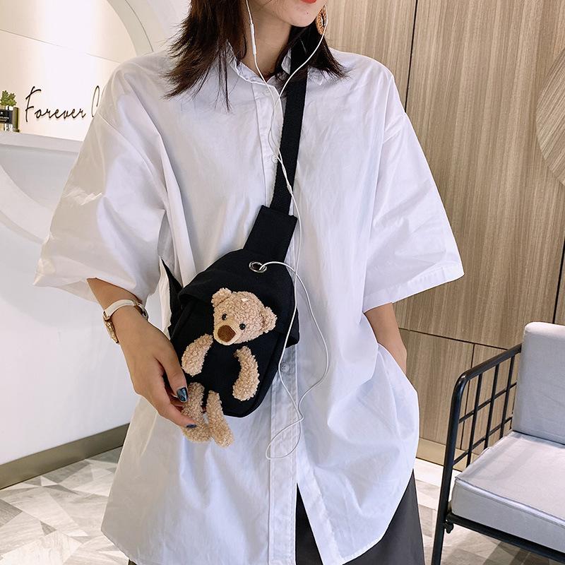 Сумка кроссбоди женская инс универсальная нагрудная сумка детская студенческая холщовая сумка большой вместимости для мобильного телефона