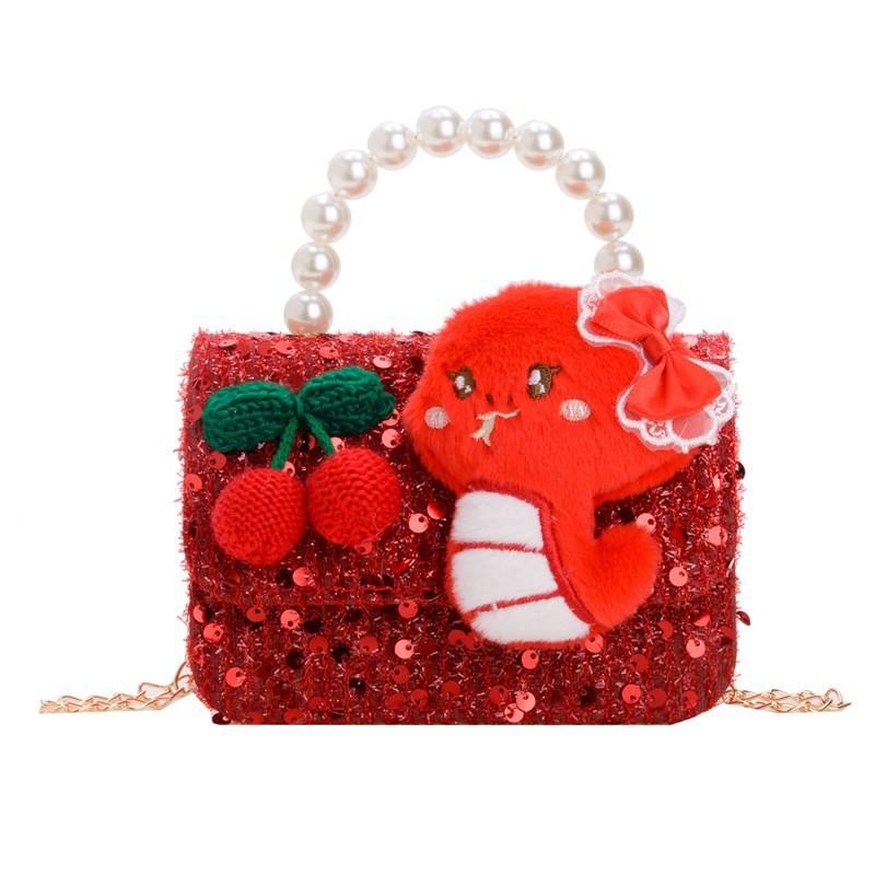 Милая детская новогодняя сумка Стильная жемчужная модная сумка-кроссбоди на цепочке для девочек-малышек